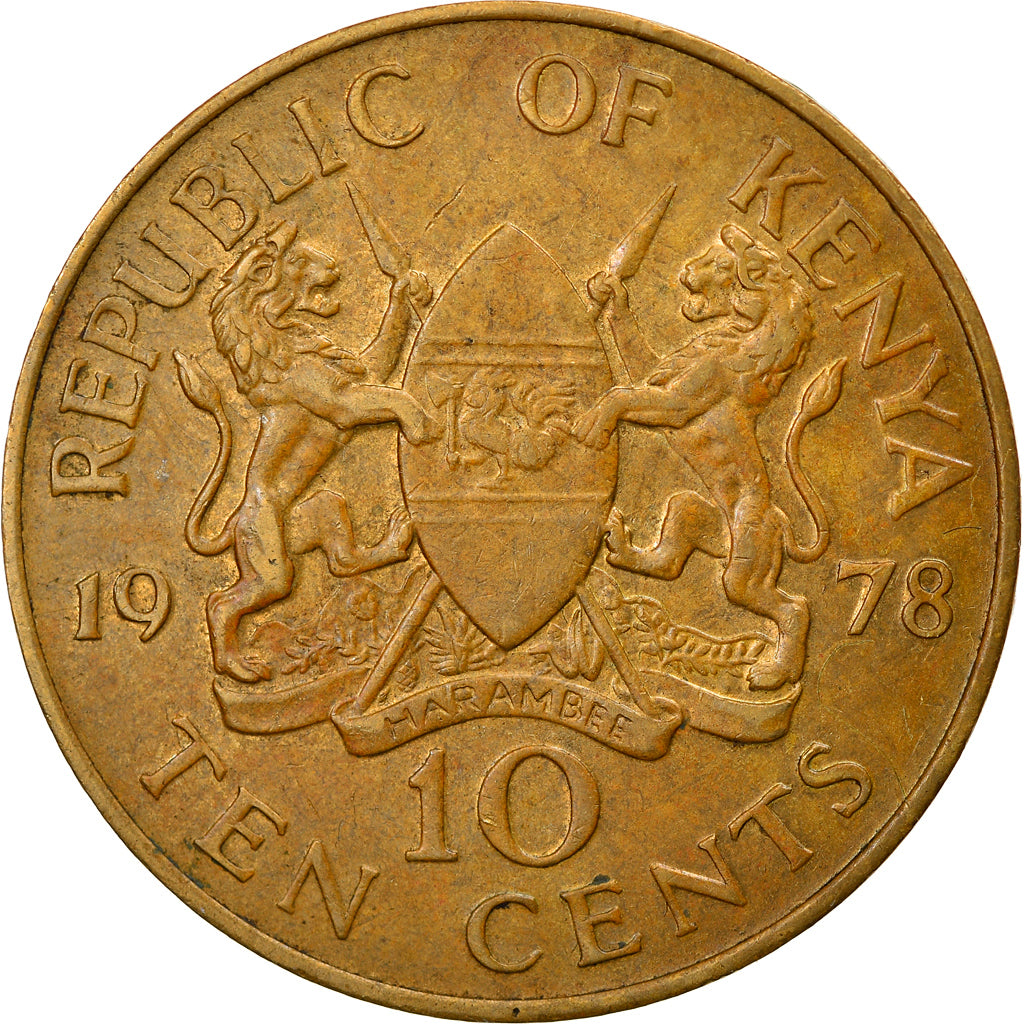 Munten, Kenia, 10 Cents, 1978, ZF+, Nickel-brass, KM:11