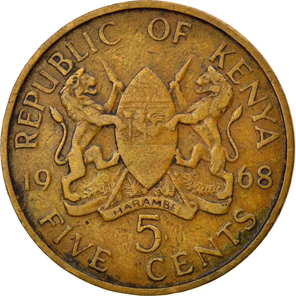 Coin, Kenya, 5 Cents, 1968, VF(30-35), Nickel-brass, KM:1