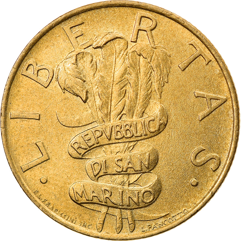 Munten, San Marino, 200 Lire, 1995, ZF, Aluminum-Bronze, KM:329
