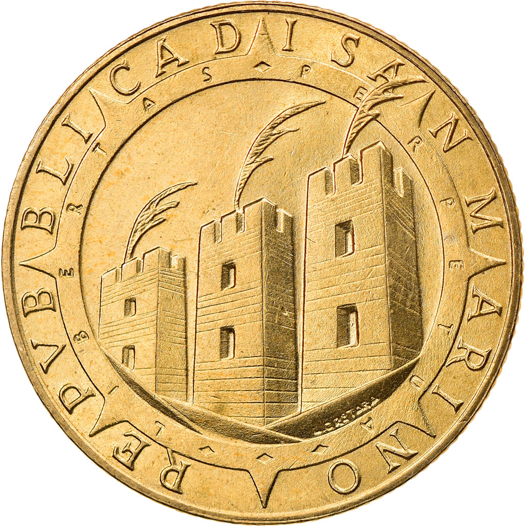 Coin, San Marino, 200 Lire, 1992, MS(63), Aluminum-Bronze, KM:285