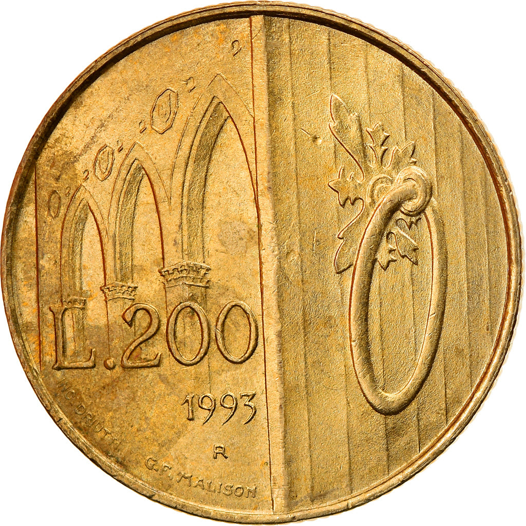 Munten, San Marino, 200 Lire, 1993, FR+, Aluminum-Bronze, KM:300