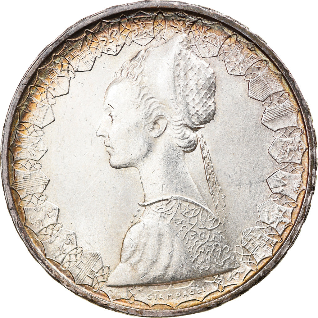 Coin, Italy, 500 Lire, 1966, Rome, AU(50-53), Silver, KM:98