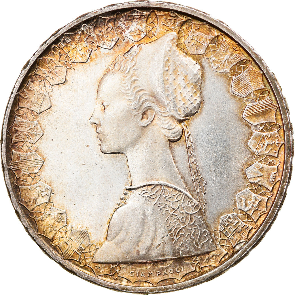 Coin, Italy, 500 Lire, 1966, Rome, EF(40-45), Silver, KM:98