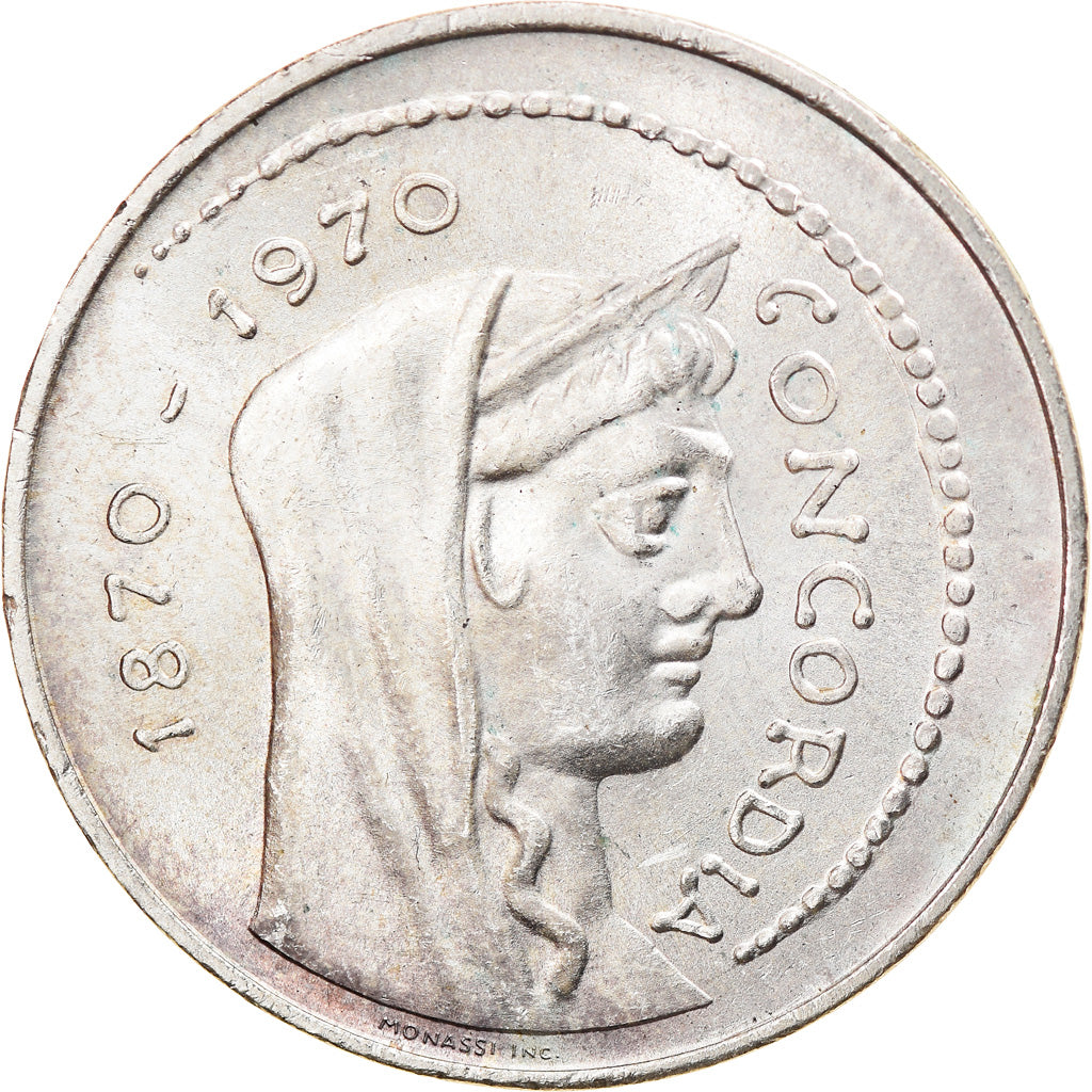 Coin, Italy, 1000 Lire, 1970, Rome, AU(50-53), Silver, KM:101