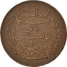 Coin, Tunisia, Muhammad al-Nasir Bey, 10 Centimes, 1917, Paris, EF(40-45)