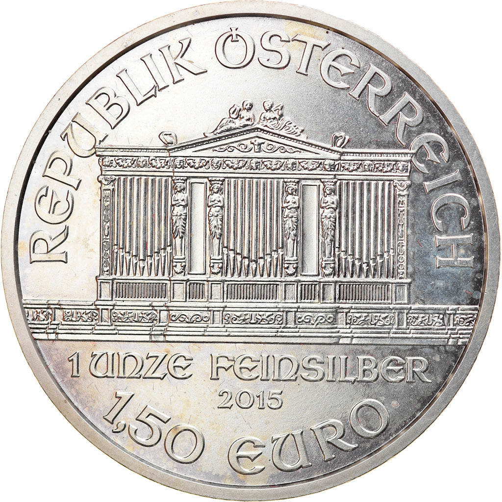 Coin, Austria, Philharmonic Orchestra, 1,5 Euro, 2015, MS(63), Silver