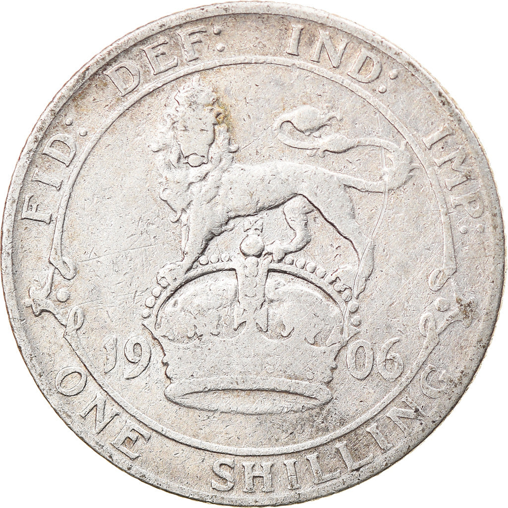 Coin, Great Britain, Edward VII, Shilling, 1906, VF(20-25), Silver, KM:800