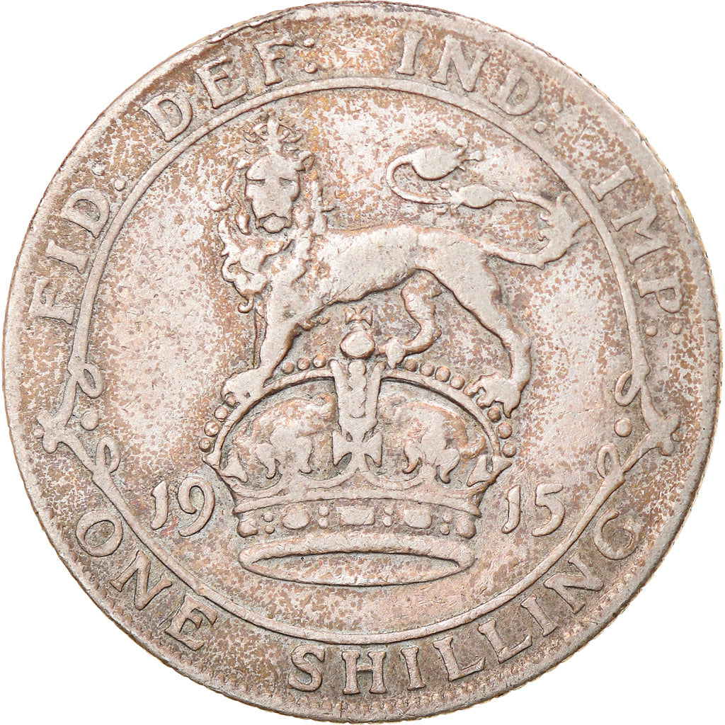 Coin, Great Britain, George V, Shilling, 1915, VF(20-25), Silver, KM:816