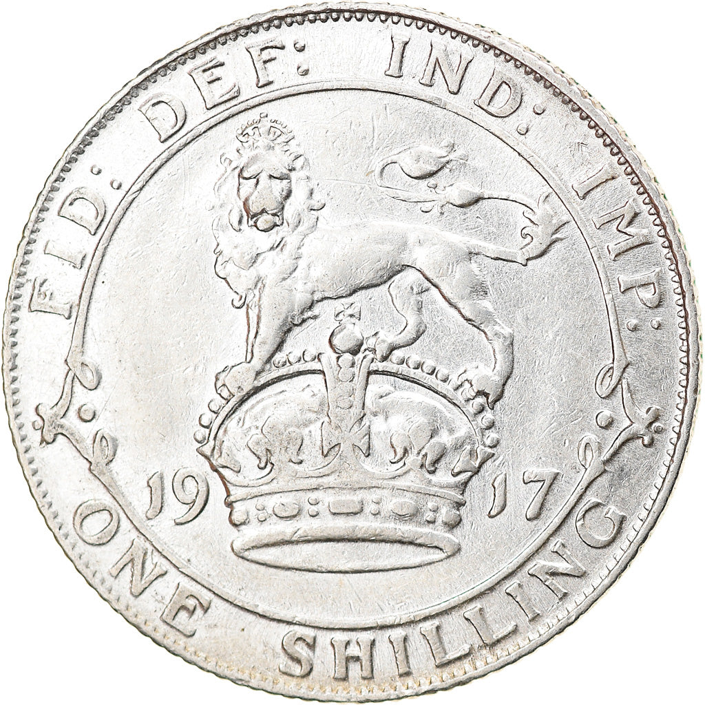 Coin, Great Britain, George V, Shilling, 1917, AU(50-53), Silver, KM:816