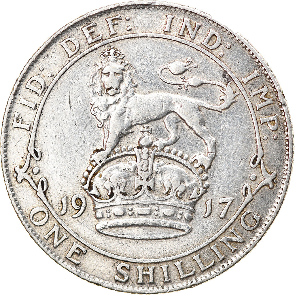 Coin, Great Britain, George V, Shilling, 1917, EF(40-45), Silver, KM:816