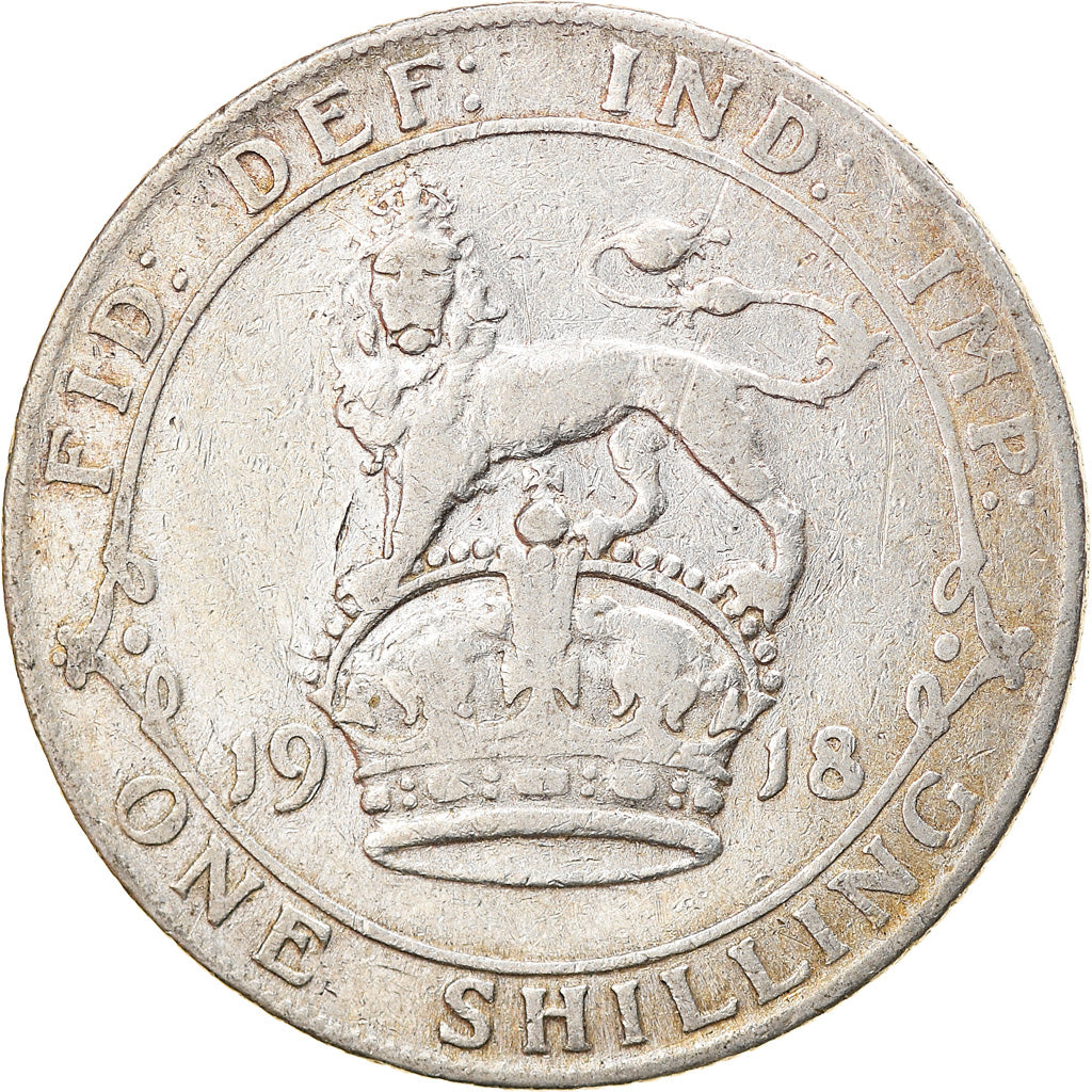 Coin, Great Britain, George V, Shilling, 1918, EF(40-45), Silver, KM:816