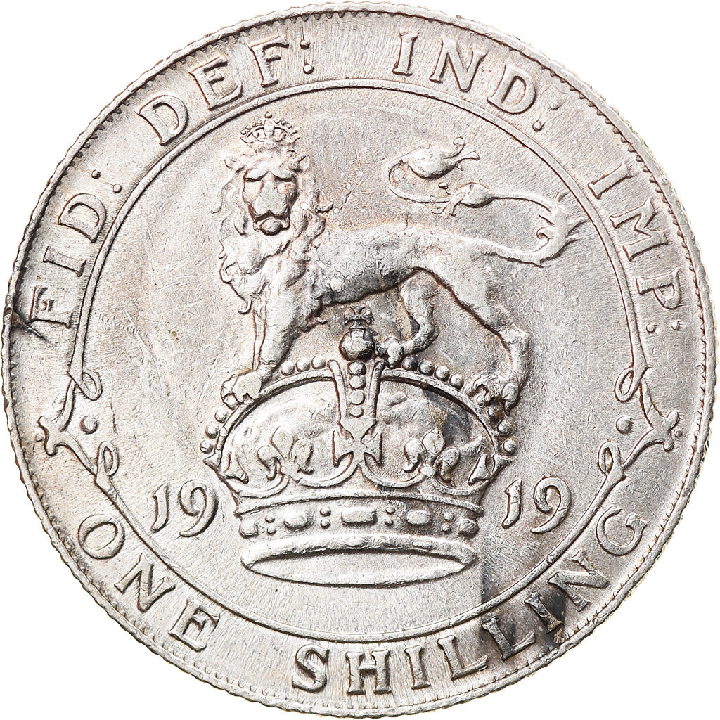 Coin, Great Britain, George V, Shilling, 1919, AU(55-58), Silver, KM:816