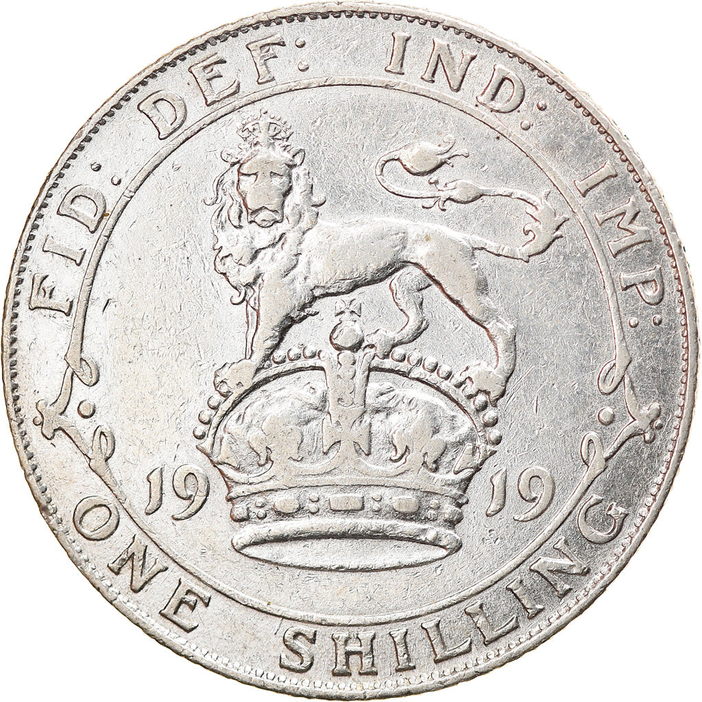 Coin, Great Britain, George V, Shilling, 1919, AU(55-58), Silver, KM:816