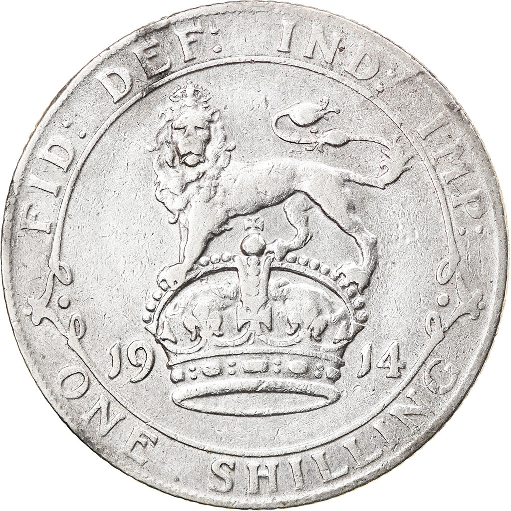 Münze, Großbritannien, George V, Shilling, 1914, SS, Silber, KM:816