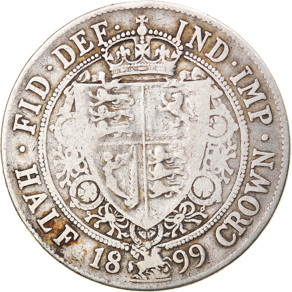 Coin, Great Britain, Victoria, 1/2 Crown, 1899, VF(20-25), Silver, KM:782