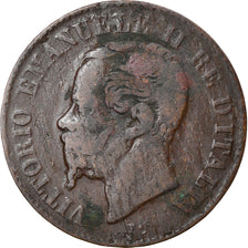 Moneda, Italia, Vittorio Emanuele II, 2 Centesimi, 1867, Milan, BC+, Cobre