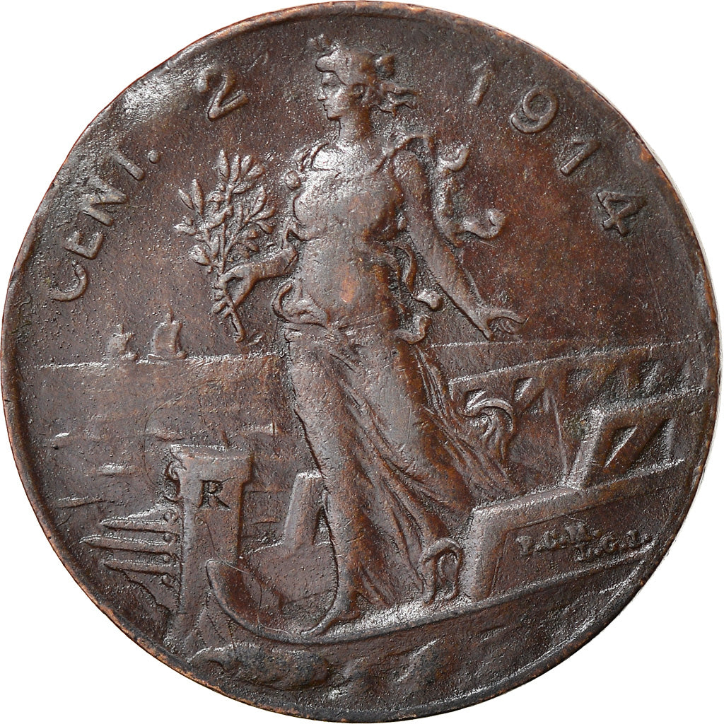 Coin, Italy, 2 Centesimi, 1914, Rome, EF(40-45), Cuivre, KM:41