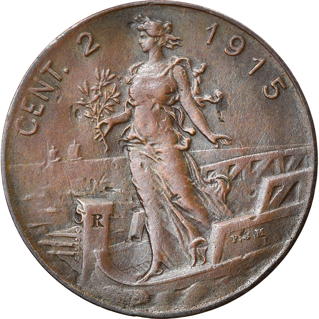 Coin, Italy, 2 Centesimi, 1915, Rome, AU(50-53), Cuivre, KM:41