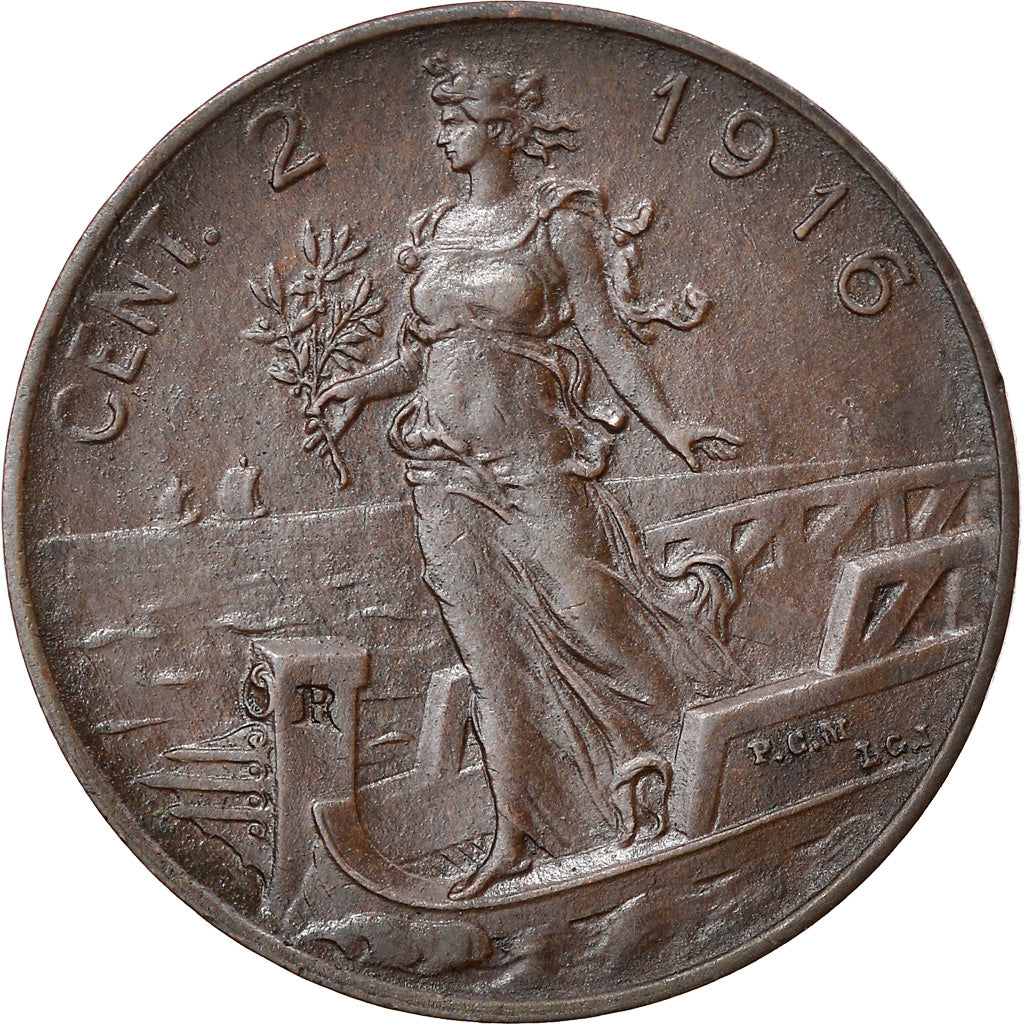 Coin, Italy, 2 Centesimi, 1916, Rome, AU(55-58), Cuivre, KM:41