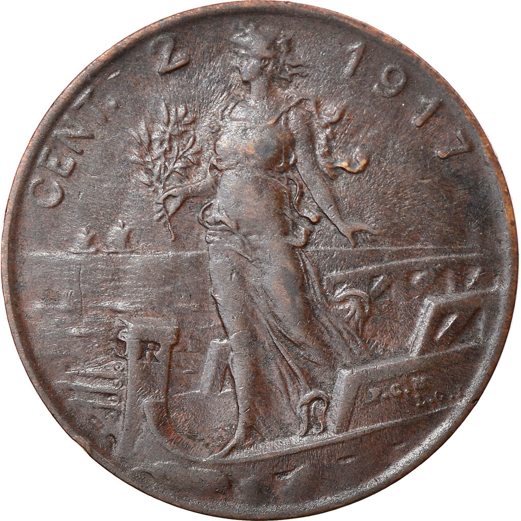 Coin, Italy, 2 Centesimi, 1917, Rome, AU(50-53), Cuivre, KM:41