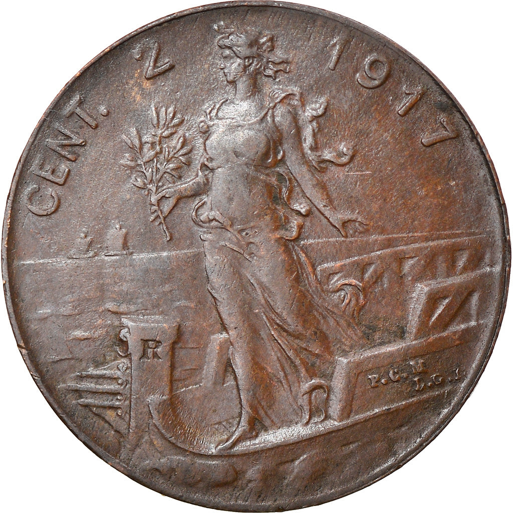 Coin, Italy, 2 Centesimi, 1917, Rome, EF(40-45), Cuivre, KM:41