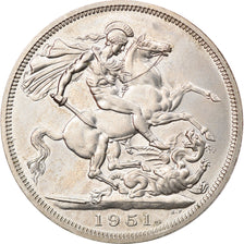 Münze, Großbritannien, George VI, Crown, 1951, VZ, Copper-nickel, KM:880