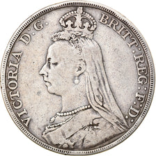 Coin, Great Britain, Victoria, Crown, 1892, VF(30-35), Silver, KM:765