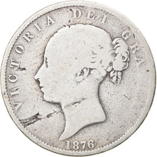 Coin, Great Britain, Victoria, 1/2 Crown, 1876, VF(20-25), Silver, KM:756