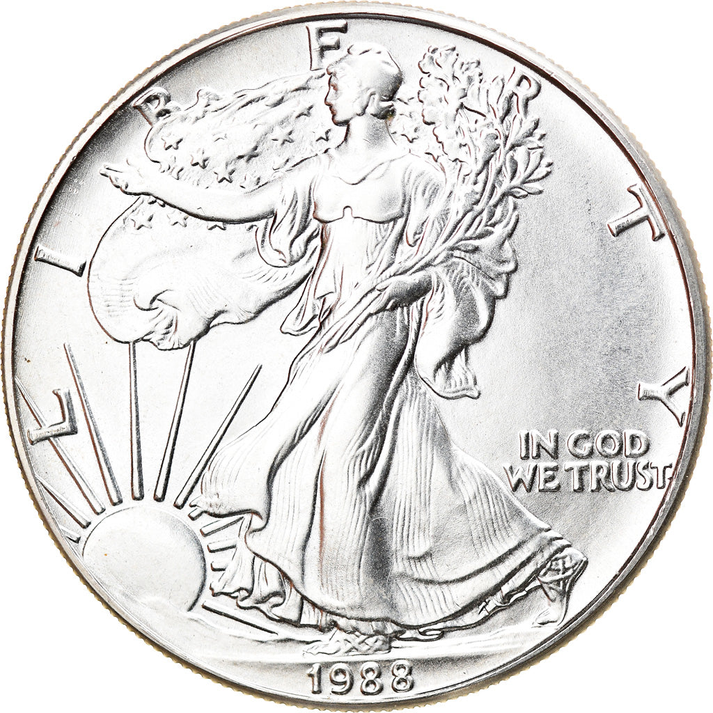 Coin, United States, Dollar, 1988, U.S. Mint, American Silver Eagle, MS(65-70)