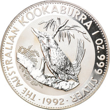 Moneta, Australia, Australian Kookaburra, 1 Dollar, 1992, 1 OZ,BU, FDC, Argento