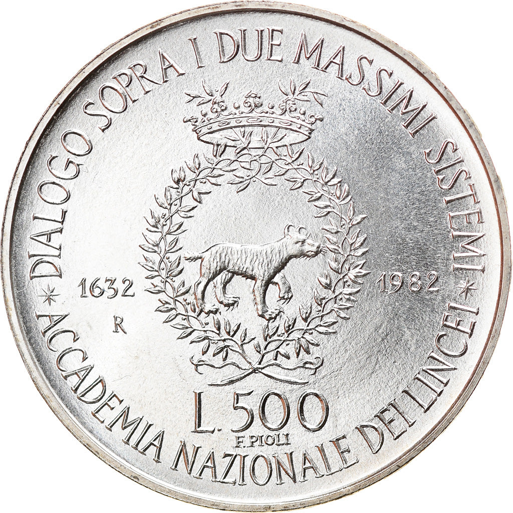 Coin, Italy, 500 Lire, 1982, Rome, MS(63), Silver, KM:113