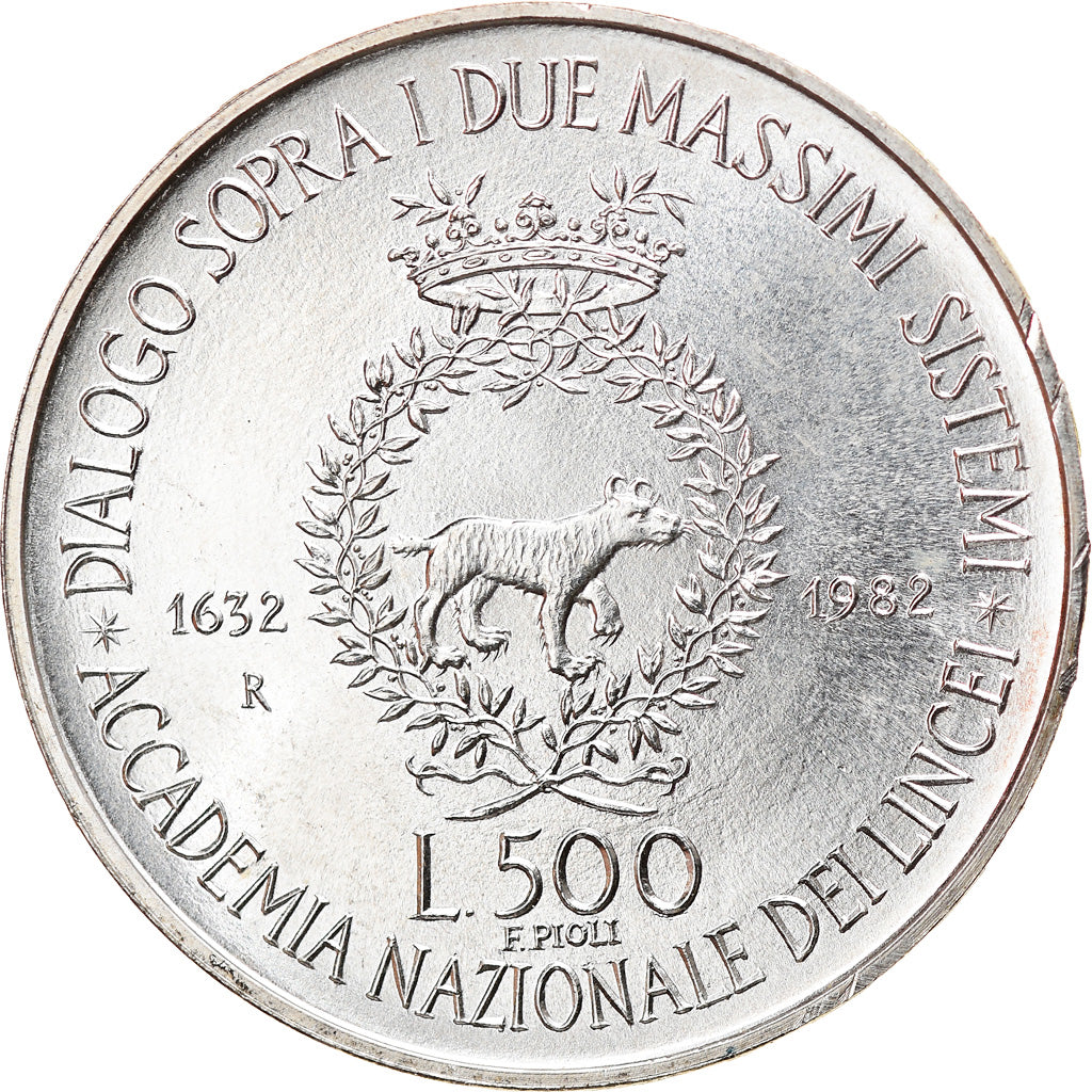 Coin, Italy, 500 Lire, 1982, Rome, MS(60-62), Silver, KM:113