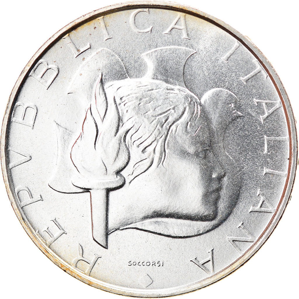 Moeda, Itália, 500 Lire, 1984, Rome, Los Angeles Olympics, MS(60-62), Prata