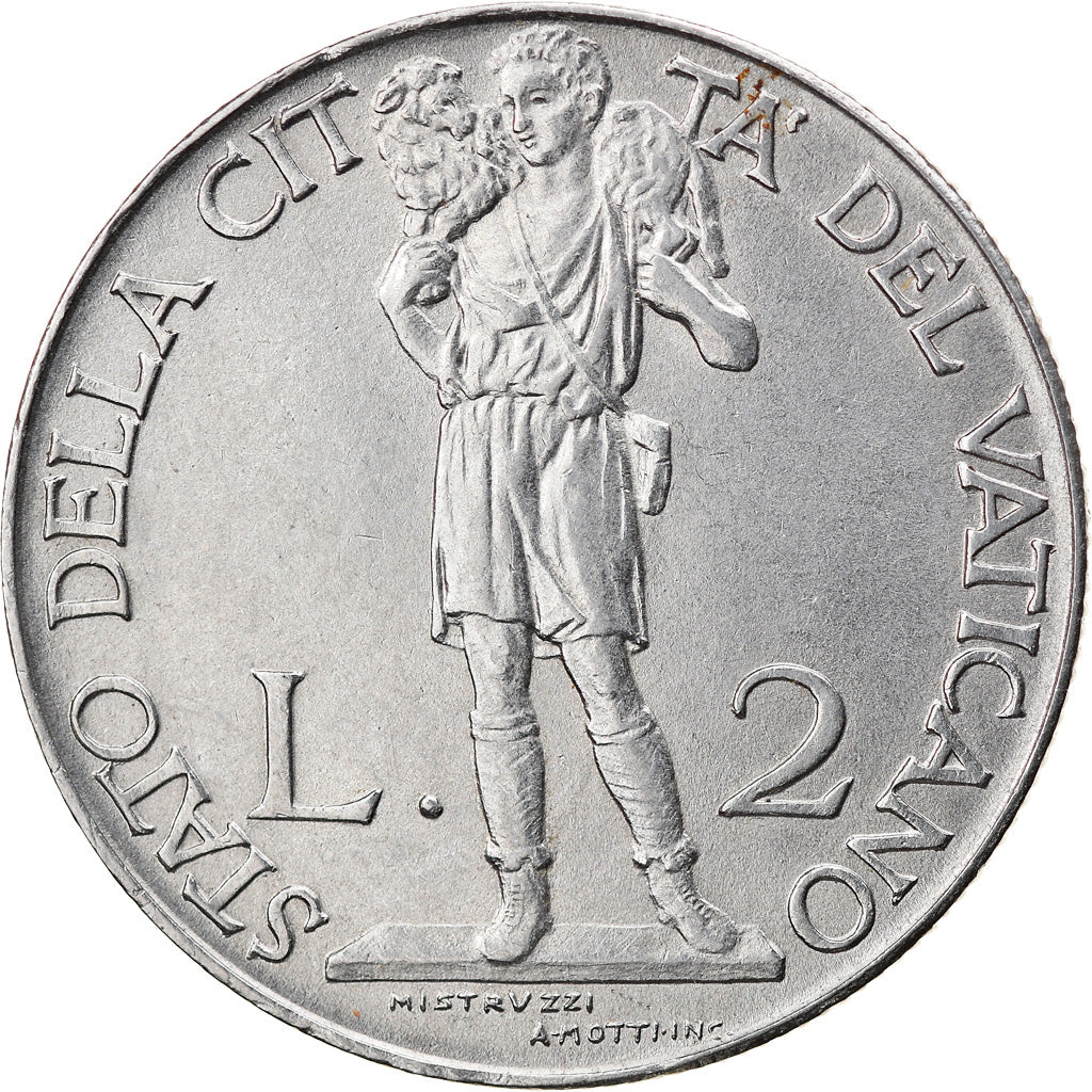 Coin, VATICAN CITY, Pius XII, 2 Lire, 1941, MS(63), Stainless Steel, KM:27A