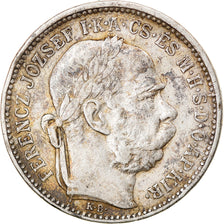 Moneda, Austria, Franz Joseph I, Corona, 1893, MBC, Plata, KM:2804