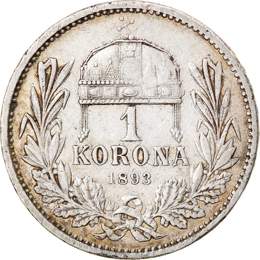 Monnaie, Autriche, Franz Joseph I, Corona, 1893, TB+, Argent, KM:2804