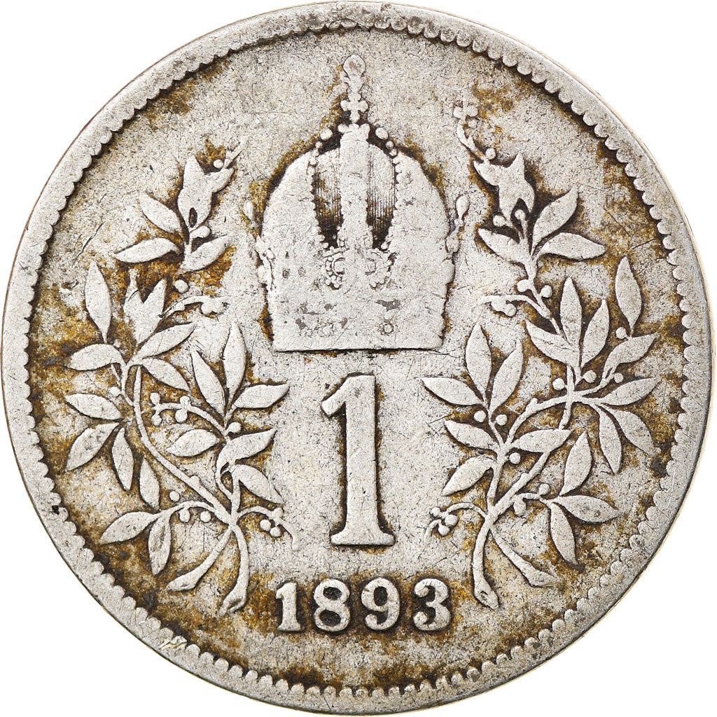 Coin, Austria, Franz Joseph I, Corona, 1893, VF(20-25), Silver, KM:2804