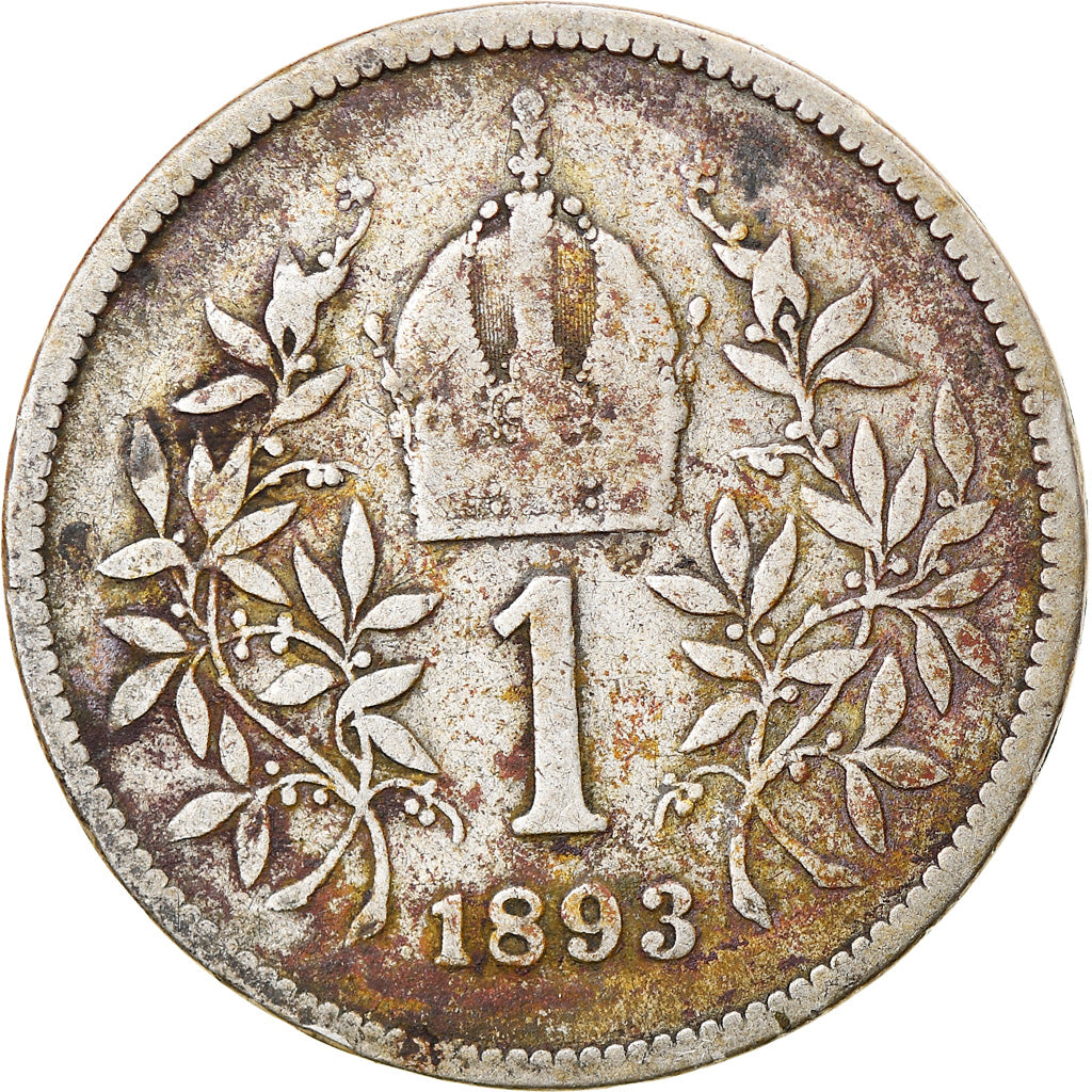 Coin, Austria, Franz Joseph I, Corona, 1893, VF(20-25), Silver, KM:2804