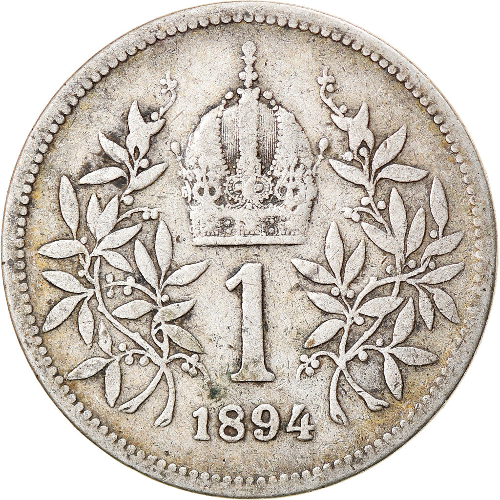 Moeda, Áustria, Franz Joseph I, Corona, 1894, VF(20-25), Prata, KM:2804