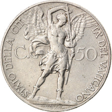 Moneda, CIUDAD DEL VATICANO, Pius XI, 50 Centesimi, 1932, Roma, MBC, Níquel