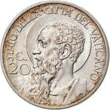 Moneta, PAŃSTWO WATYKAŃSKIE, Pius XI, 20 Centesimi, 1932, AU(55-58), Nikiel