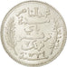 Monnaie, Tunisie, Muhammad al-Nasir Bey, 2 Francs, 1915, Paris, SUP+, Argent
