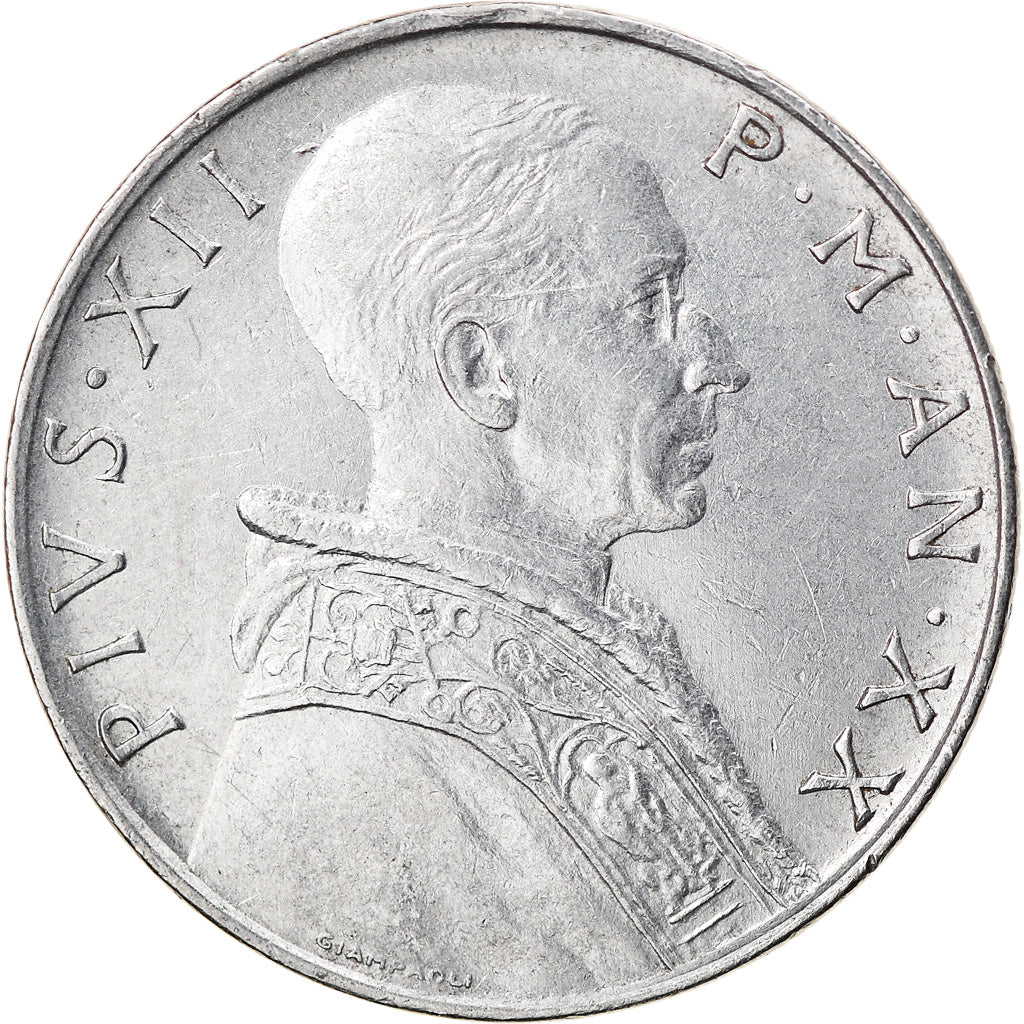Münze, Vatikanstadt, Pius XII, 50 Lire, 1958, Roma, SS, Stainless Steel