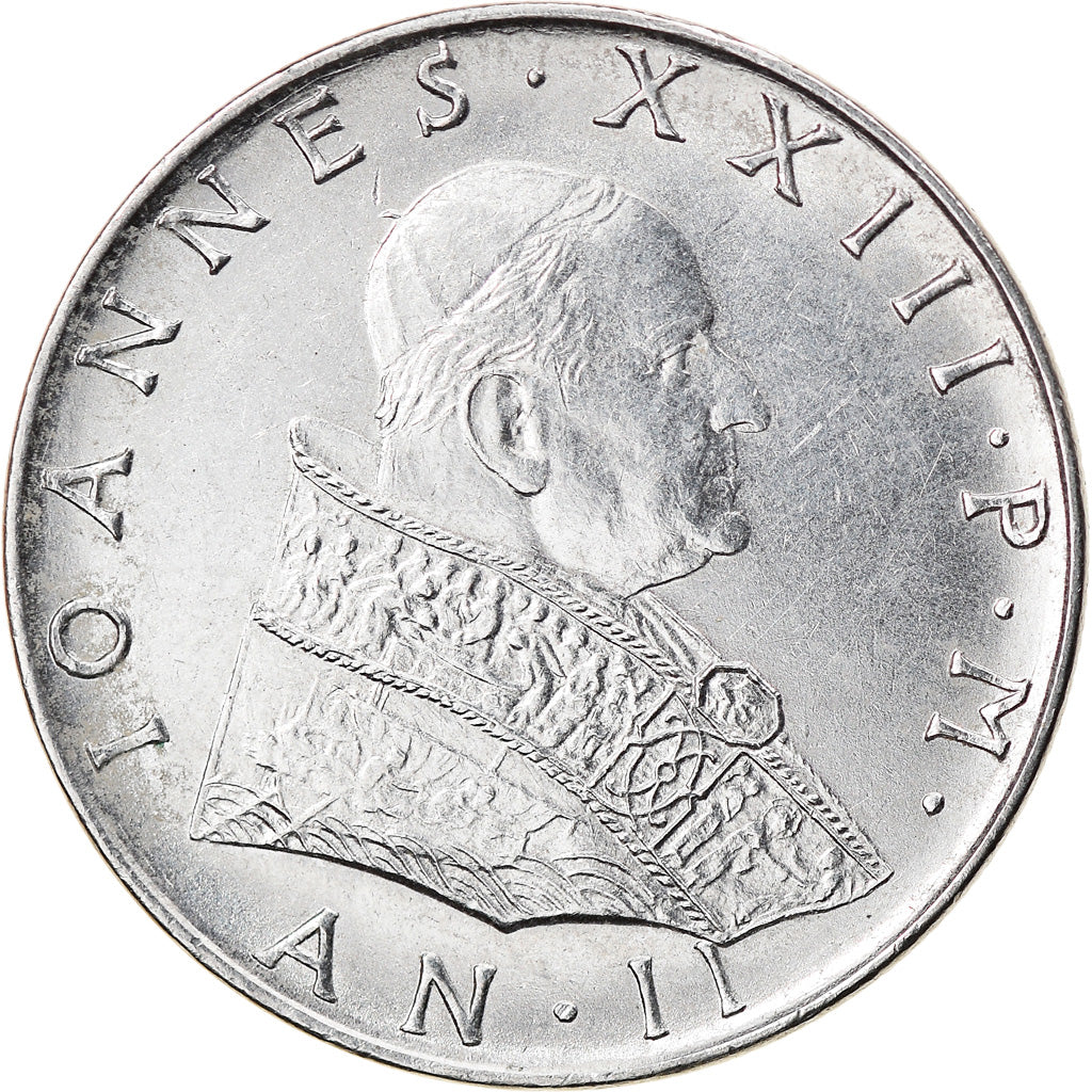 Münze, Vatikanstadt, John XXIII, 50 Lire, 1960, SS, Stainless Steel, KM:63.2
