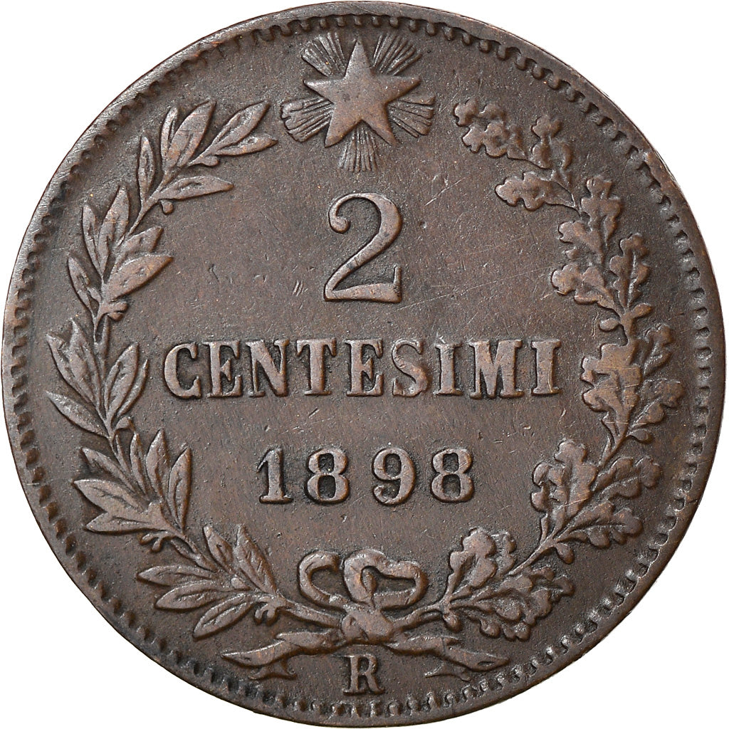 Coin, Italy, Umberto I, 2 Centesimi, 1898, Rome, EF(40-45), Copper, KM:30