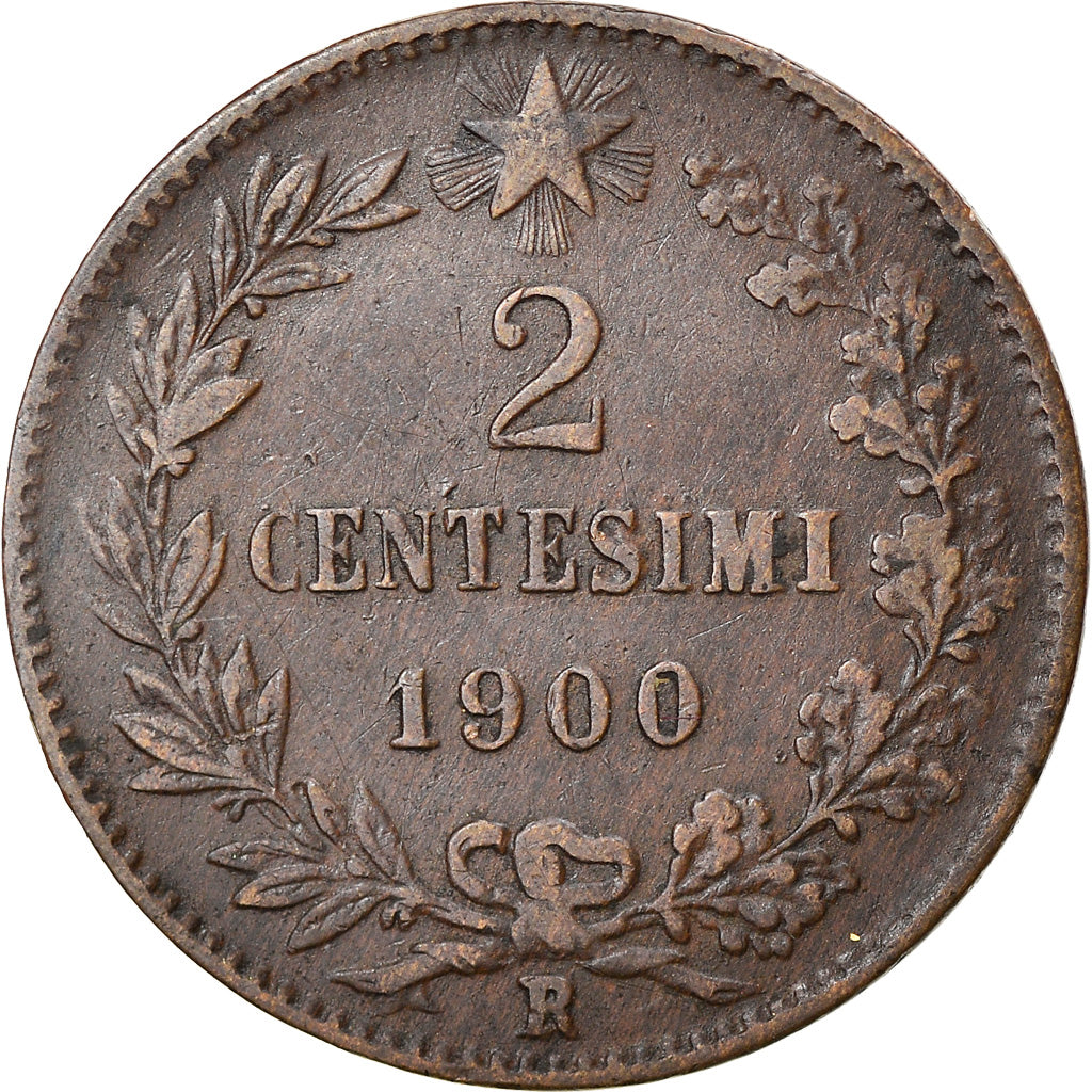 Moneta, Italia, Umberto I, 2 Centesimi, 1900, Rome, BB, Rame, KM:30