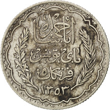 TUNISIA, 5 Francs, 1934, Paris, KM #261, EF(40-45), Silver, Lecompte #306, 4.93