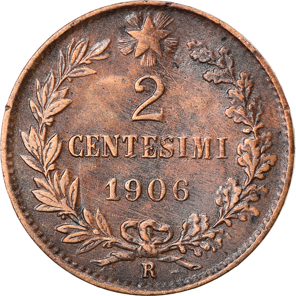 Coin, Italy, Vittorio Emanuele III, 2 Centesimi, 1906, Rome, EF(40-45), Bronze
