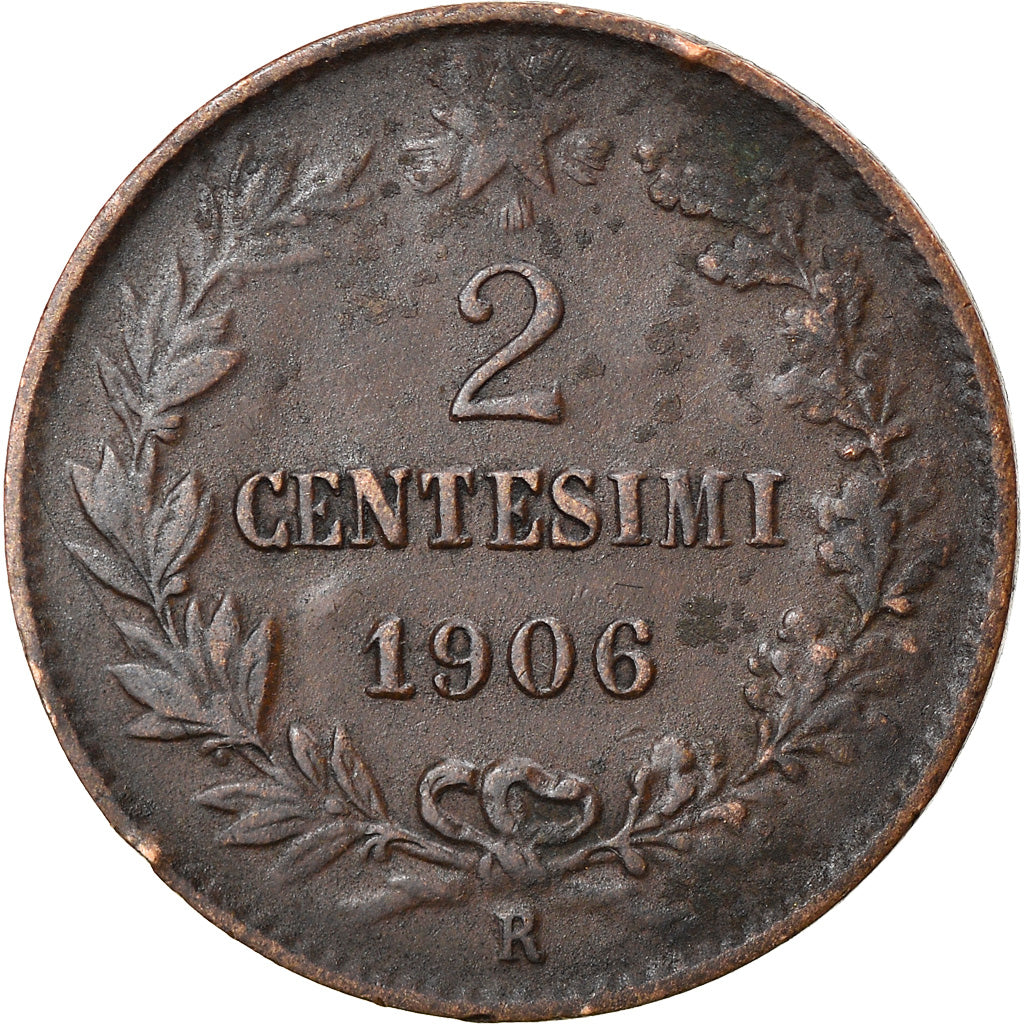 Coin, Italy, Vittorio Emanuele III, 2 Centesimi, 1906, Rome, VF(30-35), Bronze