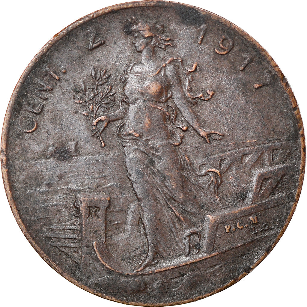 Munten, Italië, Vittorio Emanuele III, 2 Centesimi, 1917, Rome, FR+, Bronze